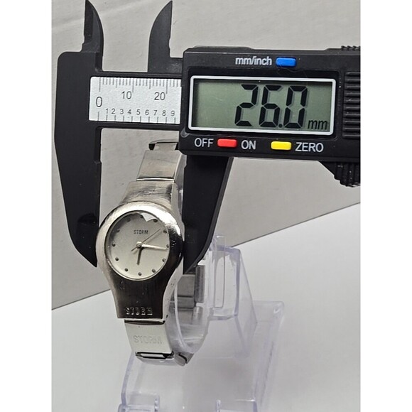 Vintage STORM Palladium Bubble Watch Silver Tone 90s Womens New Battery main image 4
